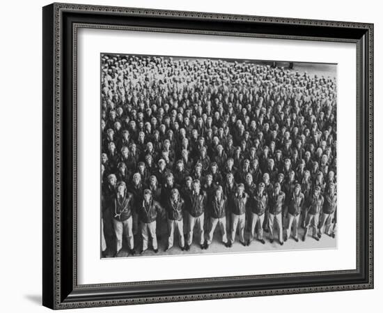 US Navy Pilot Cadets and Ground Crew-Dmitri Kessel-Framed Photographic Print