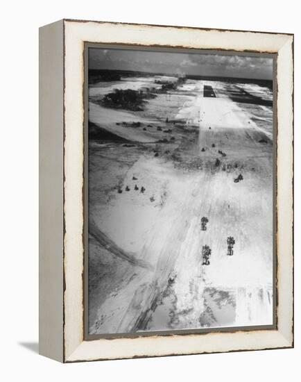 US Navy Seabees Building Runways During Creation of an Air Base-J^ R^ Eyerman-Framed Premier Image Canvas