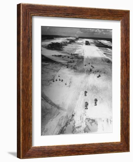 US Navy Seabees Building Runways During Creation of an Air Base-J^ R^ Eyerman-Framed Photographic Print