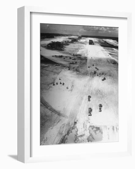 US Navy Seabees Building Runways During Creation of an Air Base-J^ R^ Eyerman-Framed Photographic Print