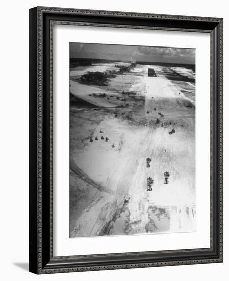 US Navy Seabees Building Runways During Creation of an Air Base-J^ R^ Eyerman-Framed Photographic Print