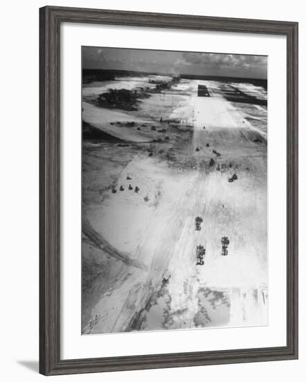 US Navy Seabees Building Runways During Creation of an Air Base-J^ R^ Eyerman-Framed Photographic Print