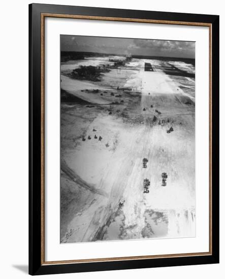 US Navy Seabees Building Runways During Creation of an Air Base-J^ R^ Eyerman-Framed Photographic Print