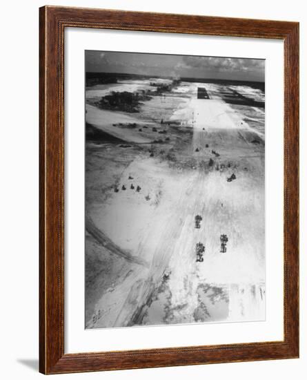 US Navy Seabees Building Runways During Creation of an Air Base-J^ R^ Eyerman-Framed Photographic Print