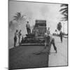 US Navy Seabees Spreading Asphalt During Creation of Air Base-J^ R^ Eyerman-Mounted Photographic Print