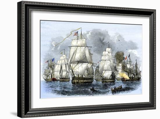 US Navy Squadron Commanded by Matthew Perry Sailing for Japan, 1852, including USS Susquehannah-null-Framed Giclee Print