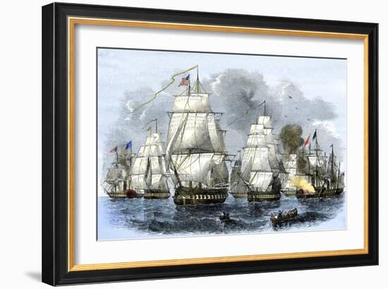 US Navy Squadron Commanded by Matthew Perry Sailing for Japan, 1852, including USS Susquehannah-null-Framed Giclee Print