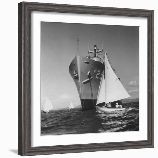 US Navy Supply Ship Anchored in Guantanamo Bay-Hank Walker-Framed Photographic Print