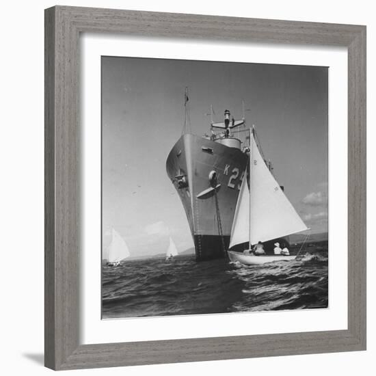 US Navy Supply Ship Anchored in Guantanamo Bay-Hank Walker-Framed Photographic Print