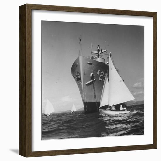 US Navy Supply Ship Anchored in Guantanamo Bay-Hank Walker-Framed Photographic Print