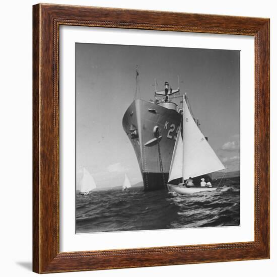 US Navy Supply Ship Anchored in Guantanamo Bay-Hank Walker-Framed Photographic Print