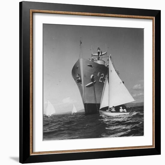 US Navy Supply Ship Anchored in Guantanamo Bay-Hank Walker-Framed Photographic Print