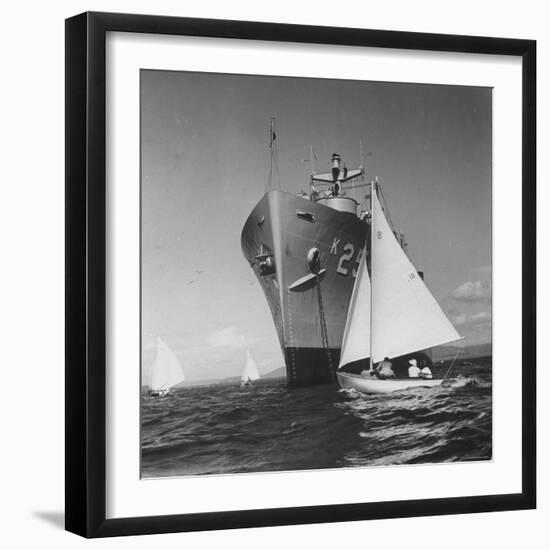 US Navy Supply Ship Anchored in Guantanamo Bay-Hank Walker-Framed Photographic Print