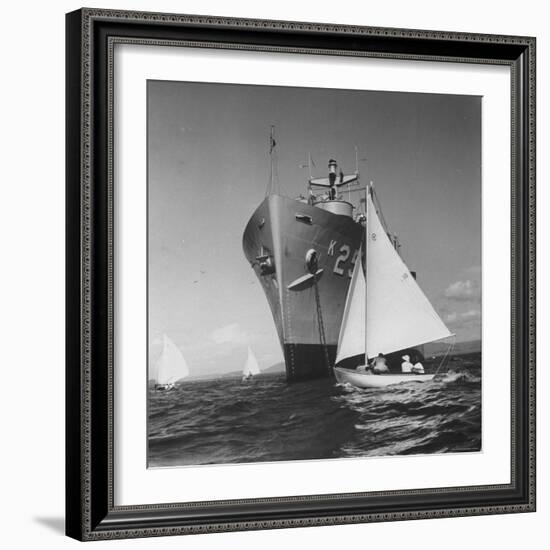 US Navy Supply Ship Anchored in Guantanamo Bay-Hank Walker-Framed Photographic Print