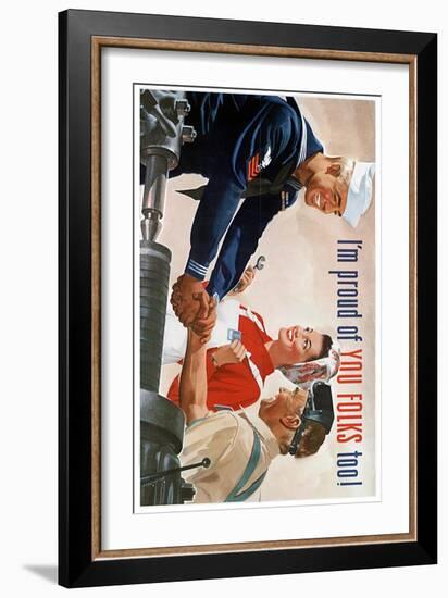 US Navy Vintage Poster - I'm Proud of You Folks Too-Lantern Press-Framed Art Print