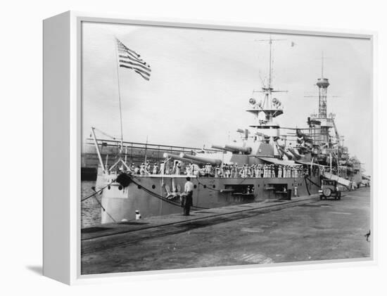 Us Navy Warships, Navy Yard, Balboa, Panama, 1931-null-Framed Premier Image Canvas