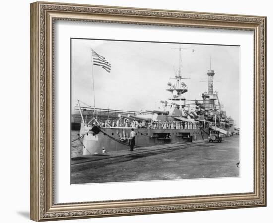 Us Navy Warships, Navy Yard, Balboa, Panama, 1931-null-Framed Photographic Print