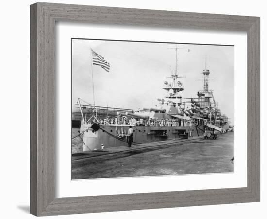 Us Navy Warships, Navy Yard, Balboa, Panama, 1931-null-Framed Photographic Print