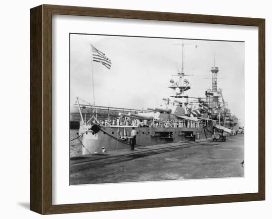 Us Navy Warships, Navy Yard, Balboa, Panama, 1931-null-Framed Photographic Print