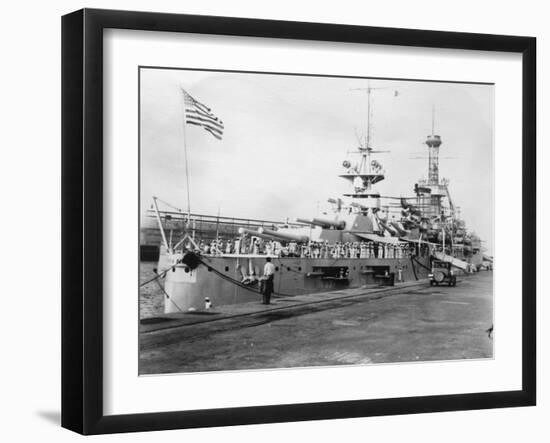 Us Navy Warships, Navy Yard, Balboa, Panama, 1931-null-Framed Photographic Print