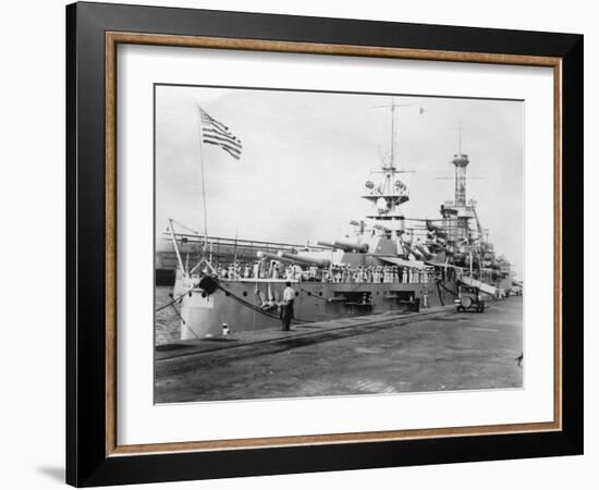 Us Navy Warships, Navy Yard, Balboa, Panama, 1931-null-Framed Photographic Print