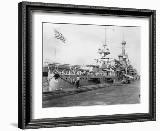 Us Navy Warships, Navy Yard, Balboa, Panama, 1931-null-Framed Photographic Print