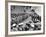 US Officers Line Deck of USS Missouri as Japanese Delegation Prepares to Sign Surrender Documents-Carl Mydans-Framed Premium Photographic Print