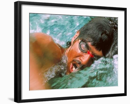 US Olympic Team Swimmer Mark Spitz in Training for Munich Summer Olympics-null-Framed Premium Photographic Print