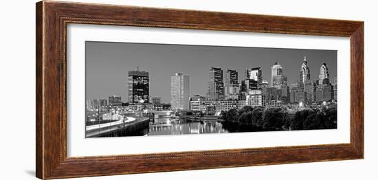 US, Pennsylvania, Philadelphia Skyline, Night-null-Framed Photographic Print