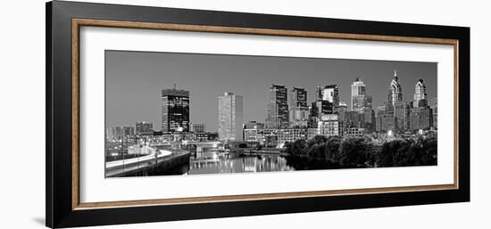 US, Pennsylvania, Philadelphia Skyline, Night-null-Framed Photographic Print