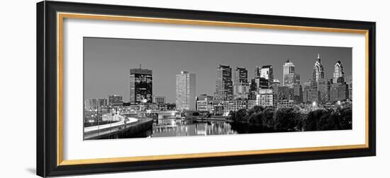 US, Pennsylvania, Philadelphia Skyline, Night-null-Framed Photographic Print