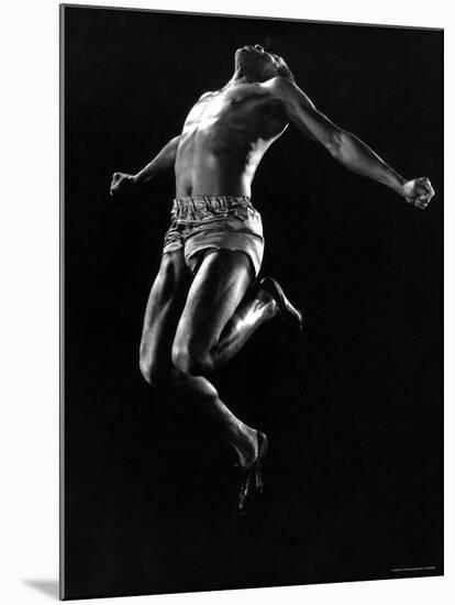 US Pentathlon Champion John Borican at the Peak of His Broad Jump-Gjon Mili-Mounted Premium Photographic Print