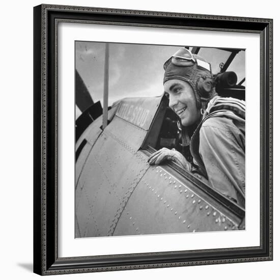 US Pilot at Midway Naval Base-Frank Scherschel-Framed Photographic Print