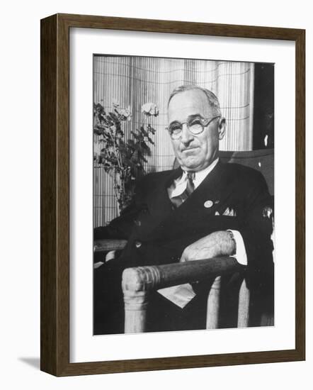 US Pres. Harry S. Truman at the Time of the United Nations Conference-null-Framed Photographic Print