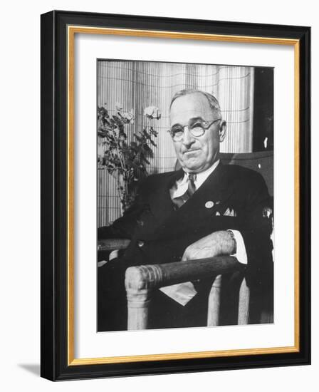 US Pres. Harry S. Truman at the Time of the United Nations Conference-null-Framed Photographic Print