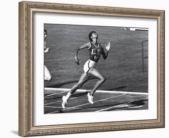 US Runner Wilma Rudolph at Olympics-Mark Kauffman-Framed Premium Photographic Print