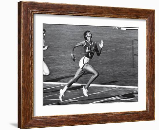 US Runner Wilma Rudolph at Olympics-Mark Kauffman-Framed Premium Photographic Print