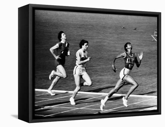 US Runner Wilma Rudolph Winning Women's 100 Meter Race at Olympics-Mark Kauffman-Framed Premier Image Canvas