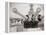 US Sailors Enjoying a Tub of Ice Cream after Their Ship the US Iowa Docks at Portsmouth, July 1955-null-Framed Premier Image Canvas