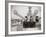 US Sailors Enjoying a Tub of Ice Cream after Their Ship the US Iowa Docks at Portsmouth, July 1955-null-Framed Photographic Print