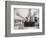 US Sailors Enjoying a Tub of Ice Cream after Their Ship the US Iowa Docks at Portsmouth, July 1955-null-Framed Photographic Print