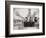 US Sailors Enjoying a Tub of Ice Cream after Their Ship the US Iowa Docks at Portsmouth, July 1955-null-Framed Photographic Print