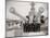 US Sailors Enjoying a Tub of Ice Cream after Their Ship the US Iowa Docks at Portsmouth, July 1955-null-Mounted Photographic Print