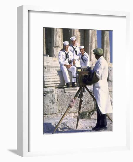 US Sailors Taking Photo at Greek Ruins-John Dominis-Framed Photographic Print