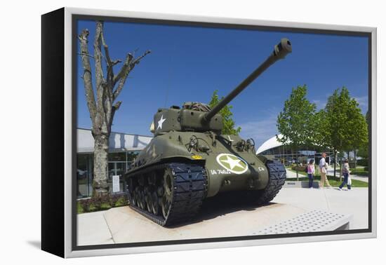 Us Sherman Tank, Airborne Museum, Sainte Mere Eglise, Normandy, France-Walter Bibikow-Framed Premier Image Canvas