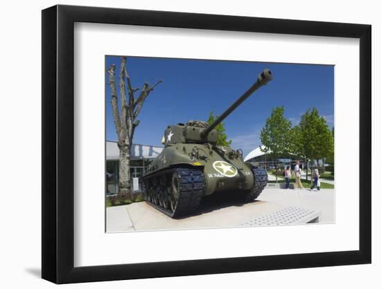 Us Sherman Tank, Airborne Museum, Sainte Mere Eglise, Normandy, France-Walter Bibikow-Framed Photographic Print