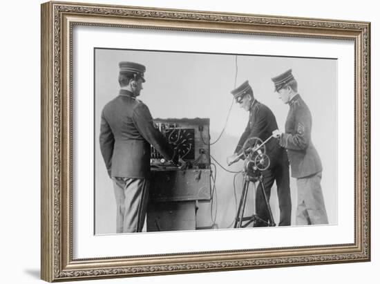 Us Signal Corps Works With Wireless In the Field-null-Framed Art Print