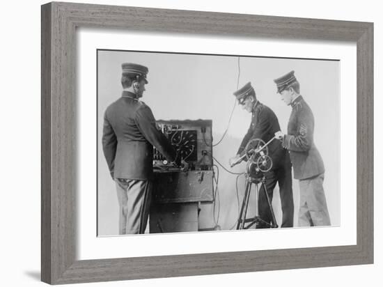 Us Signal Corps Works With Wireless In the Field-null-Framed Art Print