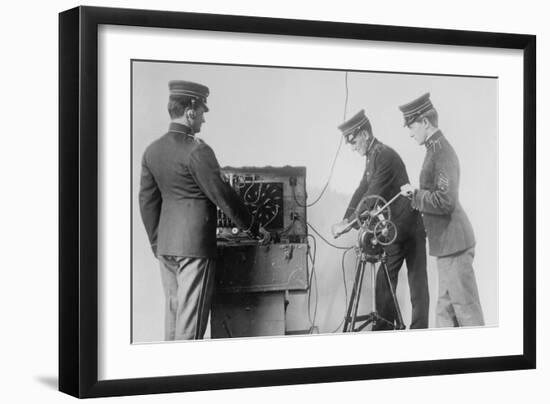 Us Signal Corps Works With Wireless In the Field-null-Framed Art Print