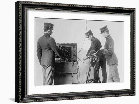 Us Signal Corps Works With Wireless In the Field-null-Framed Art Print